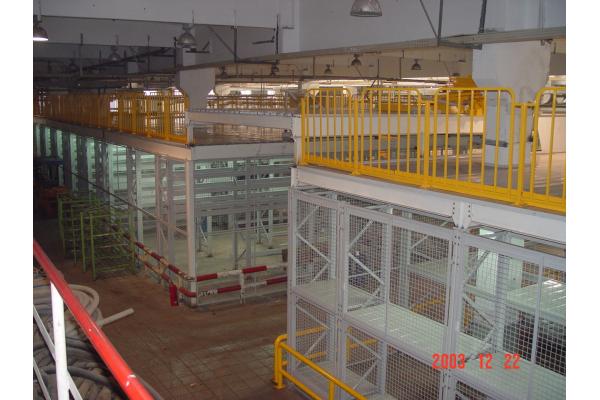 Multi Tier Racking System Multilayer Shelf Racks With Staircase / Railing
