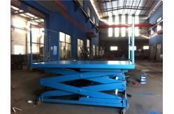 China Cargo Stationary Hydraulic Lift Table Four Safety Handrail 1200mm Double Scissors supplier