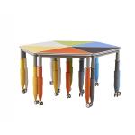PVC Edge Office Table And Chair Set Height Adjustable With Castors for sale