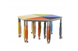 China PVC Edge Office Table And Chair Set Height Adjustable With Castors supplier