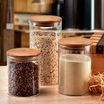 1000ml Borosilicate Glass Storage Jar With Bamboo Lid