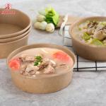 Round Food Paper Take Away Box Leak Proof 500ml for sale