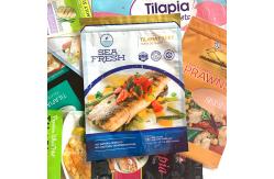 China PET PE White Stand Up Pouch With Window Sea Fresh Food supplier
