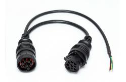China Deutsch 9-Pin J1939 Female to J1939 Male and Open End CAN Bus Split Y Cable supplier