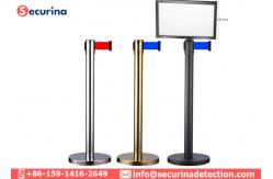 China Pointer Frame Retractable Belt Stanchions Sign Holder To Inform Visitors supplier