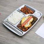 Canteen 3 Compartment Steel Plates Tableware And Utensils For Hotels for sale