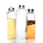 750ml New Eco-Friendly Custom Logo Drinking Glass Water Bottle With Cloth Sleeve Pouch for sale