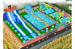 China OEM On Land Inflatable Water Playground / Aqua Slide Park 3 Years Warranty supplier