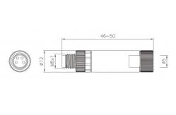China Industrial M8 Straight Male Metal Plug with 3/4pin Screw Terminal IP67 Waterproof supplier