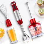 China OEM ODM Stainless Steel Stick Blender 20 Speed Red Immersion Blender manufacturer