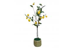 China Lifelike 100cm Artificial Fruit Tree Indoor Potted Lemon Green Yellow Plant supplier
