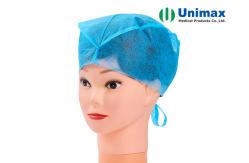 China Unimax Medical SMS Disposable Non Woven Cap with Ties ISO13485 supplier