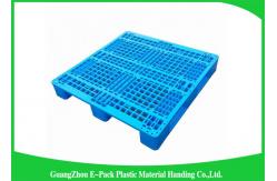 China Ventilated Plastic Skids Pallets Single Faced , Euro Blue Plastic Pallets Ventilated Deck supplier