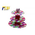 Eco - Friendly Cardboard Cupcake Tower Stand 3 Layers CMYK Printing With Art Paper for sale