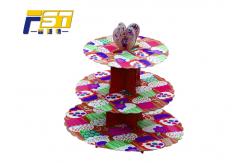 China Eco - Friendly Cardboard Cupcake Tower Stand 3 Layers CMYK Printing With Art Paper supplier