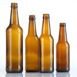 High Quality 250ml 330ml Green Clear Beer Soda Glass Bottle with Aluminum Lid for sale