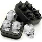 Eco Friendly 4 Grid 3D Skull Silicone Ice Cube Trays for sale
