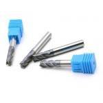 Standard Size Carbide End Mill Carbide Rounding Corner Radius End Mill 4mm Size Chart Helical Tungsten Solid Round Nose for sale