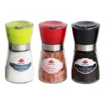 Refillable Glass Salt Pepper Grinders, Adjustable Salt Pepper Grinders Variety of Colors for sale