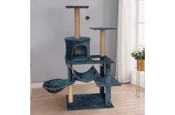 China Cat Scratching Tree Natural Multi-level Platform Wooden  Cat Tree With Hammock supplier