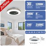 Smart App Control LED Invisible Ceiling Fan For Bedroom 20 Inch 27W