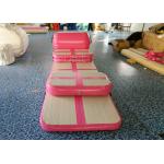 Pink Inflatable Air Track , Air Floor Gymnastics Mat No Noise During Training for sale