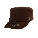 Outdoor Embroidered Cadet Hat , Military Street Cap Black Color 56-60cm for sale