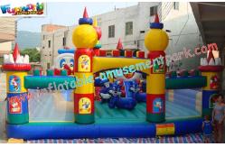 China OEM Safety Inflatable Amusement Park Play Structures 14L x 7W x 5H Meter supplier