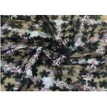 3D Flower Embroidered Stretch Mesh Fabric , Coloured Tulle Lace Fabric