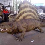 Sunproof Realistic Animatronic Dinosaur 4m Dimetrodon Statue For Theme Park for sale