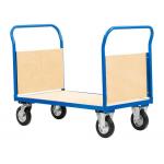 75kg Steel Platform Push Cart Double Handle Flatbed Push Cart for sale