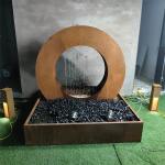 ISO9001 Square Outdoor Water Fountain Sculpture 4.9ft With LED