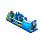 Ocean Theme Shark Fish Cartoon Inflatable Obstacle Courses Inflatable Bouncer Slide Playground For Outdoor for sale