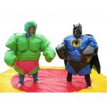 Inflatable Amusement Park With Hero Green And Black Sumo Suit For Ring Arena for sale