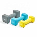 Custom Colorful Vinyl Coated Cast Iron Dumbbell Square Shaped for sale