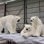 Theme Parks Authentic Animatronic Polar Bear With Voice And Animal Sounds for sale