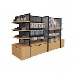 Stationary Double Sided Display Rack Case Shelf Supermarket Display Stands for sale