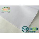 White Cotton Interlining With Hard Handfeeling , Interfacing Material for sale