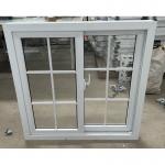 PVC UPVC Double Pane Glass White Vinyl Sliding Window With Grill Mosquito Mesh for sale