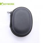 Black Mini Zipper Ellipse Classic Eva Earphone Case Portable Earphone Storage Box Facotory for sale