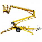 Yellow 10m Tow Behind Cherry Picker 200KG 30 Ft Towable Boom Lift for sale