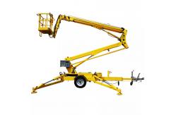 China Yellow 10m Tow Behind Cherry Picker 200KG 30 Ft Towable Boom Lift supplier