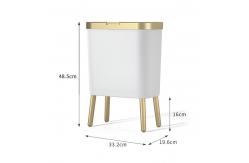 China PP Plastic Office Dustbin Custom Trash Can 15L With High Bamboo Leg supplier