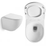 Round Thin Rim Wall Mount Toilet White Color For Woman Friendly for sale