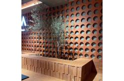 China Building Wall Panels Artificial Terracotta Breeze Block Concrete Natural Red Perforated Brick supplier