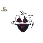 China Red Circle Womens Bikini Swimsuits , Drawsting American Apparel Sublimation Bikini for sale