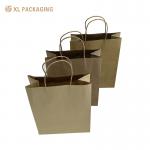 Custom Logo Recycled Kraft Shopping Bags Boutique Style Easy-Carry Design Sustainable Material Perfect For Everyday Shopping Gift Packaging Eco-Conscious Brands for sale