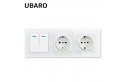 China Wall Mounted Switch Socket Combination 300W 2 Button Touch Light Switches And Plugs supplier