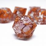 Yellow Flurry Line RPG Resin Dice Set Krusu DND For Gifts And Collections for sale
