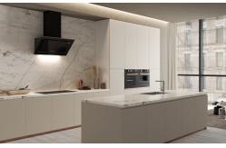 China Customized White Melamine Kitchen Cabinets Fitted With Stainless Steel Sink Cabinet supplier